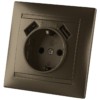 Розетка 2П+З 16А 250В + 2 USB порта 2,1А 5В бронза "Лама" TDM