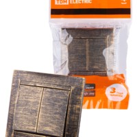 Выключатель 2кл. 10А старинная бронза Лама TDM