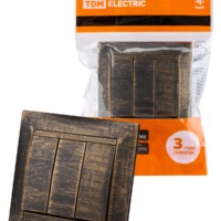 Выключатель 3кл. 10А старинная бронза Лама TDM