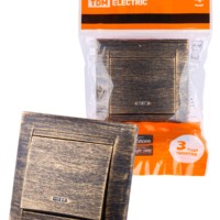 Выключатель 1кл. с подсветкой 10А старинная бронза Лама TDM