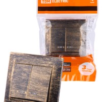 Выключатель 2кл. с подсветкой 10А старинная бронза Лама TDM