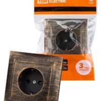 Розетка 2П+З 16А 250В с защ. шт. старинная бронза “Лама” TDM