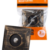 Розетка SAT (F-разъем) 0-2400МГц старинная бронза “Лама” TDM