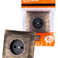 Розетка 2П 10А 250В  старинная бронза “Лама” TDM