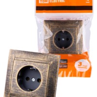 Розетка 2П+З 16А 250В старинная бронза “Лама” TDM