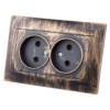 Розетка двойная 2П 10А 250В  старинная бронза "Лама" TDM