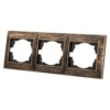 Рамка 3-х постовая горизонтальная старинная бронза "Лама" TDM