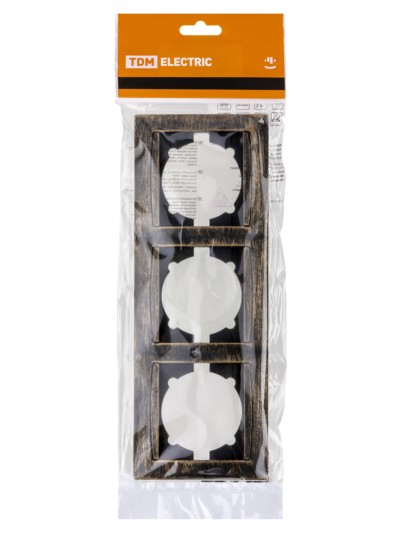 Рамка 3-х постовая горизонтальная старинная бронза "Лама" TDM — изображение 5