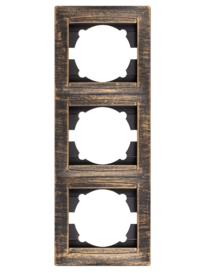 Рамка 3-х постовая вертикальная старинная бронза "Лама" TDM — изображение 3