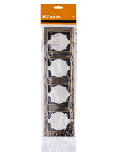 Рамка 4-х постовая вертикальная старинная бронза "Лама" TDM — изображение 5