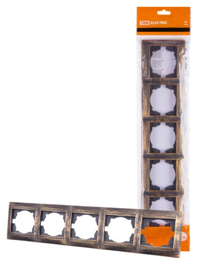 Рамка 5-ти постовая горизонтальная старинная бронза “Лама” TDM