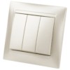 Выключатель 3кл. 10А перламутр Лама TDM