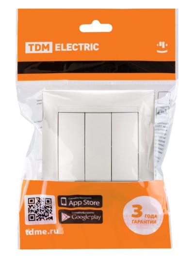 Выключатель 3кл. 10А перламутр Лама TDM — изображение 5