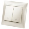 Выключатель 2кл. проходной 10А перламутр Лама TDM