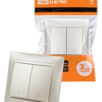 Выключатель 2кл. проходной 10А перламутр Лама TDM