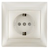 Розетка 2П+З 16А 250В с защитными шторками  перламутр "Лама" TDM
