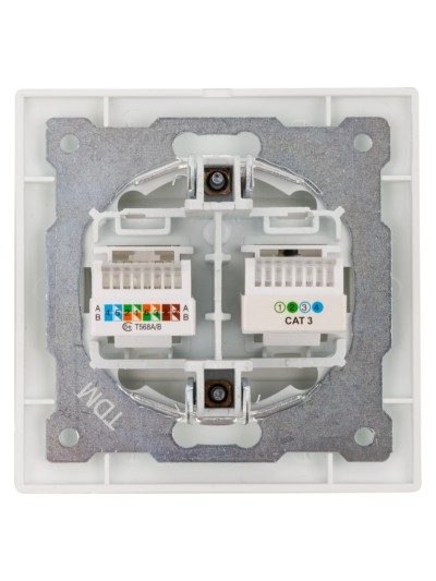 Розетка ТФ RJ11 + ПК RJ45 перламутр "Лама" TDM — изображение 4