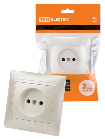 Розетка 2П 10А 250В перламутр “Лама” TDM