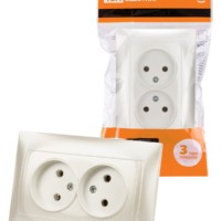 Розетка двойная 2П 10А 250В  перламутр “Лама” TDM