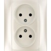 Розетка двойная 2П 10А 250В  перламутр "Лама" TDM