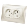 Розетка двойная 2П 10А 250В  перламутр "Лама" TDM