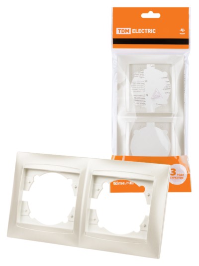 Рамка 2-х постовая горизонтальная перламутр “Лама” TDM