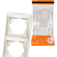 Рамка 2-х постовая вертикальная перламутр “Лама” TDM