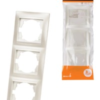 Рамка 3-х постовая вертикальная перламутр “Лама” TDM