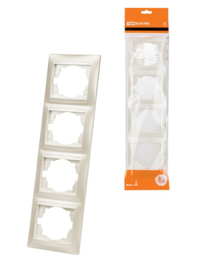 Рамка 4-х постовая вертикальная перламутр “Лама” TDM