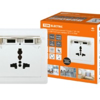 Блок мультифункциональный “Сенеж 1” 2П 10А 250В + 2 USВ-порта для зарядки 5В 2,1А белый TDM