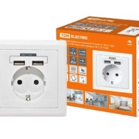 Блок мультифункциональный “Сенеж 2” 2П+3 16А 250В + 2 USВ-порта для зарядки 5В 2,1А белый TDM