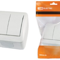 Выключатель 2кл. ОУ IP44 10А белый Селигер TDM