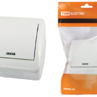 Выключатель 1кл. ОУ с подсветкой IP44 10А белый Селигер TDM
