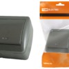 Выключатель 1кл. ОУ с подсветкой IP44 10А серый Селигер TDM