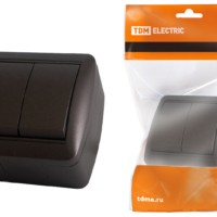 Выключатель 2кл. ОУ IP44 10А шоколад Селигер TDM