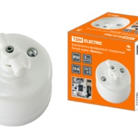 Выключатель фарфоровый поворотный с ручкой (бантик) 10А белый Болонь TDM