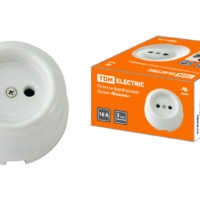 Розетка фарфоровая 2П 10А 250В белая «Болонь» TDM