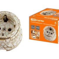 Розетка фарфоровая 2П+З 16А 250В мраморная «Болонь» TDM