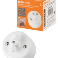 Выключатель фарфоровый поворотный проходной с ручкой (бантик) 10А белый Болонь TDM