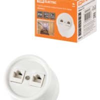 Розетка ПК двойная RJ45 белая «Болонь» TDM