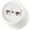 Розетка ТФ RJ11 + ПК RJ45 белая «Болонь» TDM