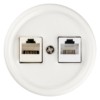 Розетка ТФ RJ11 + ПК RJ45 белая «Болонь» TDM