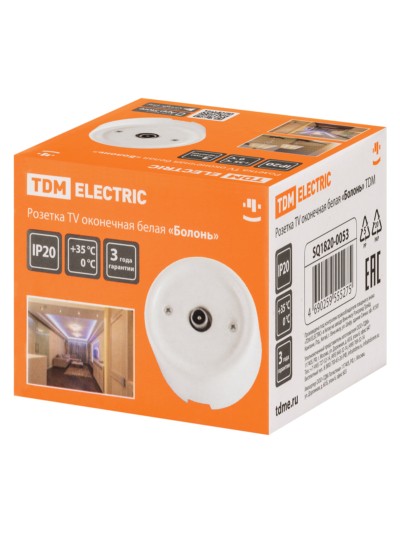 Розетка ТВ оконечная белая «Болонь» TDM — изображение 6