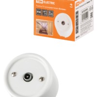 Розетка ТВ проходная белая «Болонь» TDM