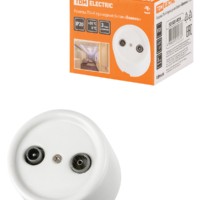 Розетка ТВ+R проходная белая «Болонь» TDM