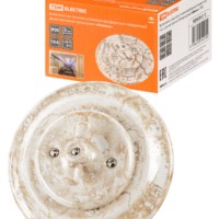 Выключатель 2кл. СУ фарфоровый поворотный с ручкой (бантик) 10А мраморный Болонь TDM