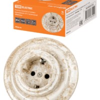 Розетка скрытой установки фарфоровая 2П+З 16А 250В мраморная «Болонь» TDM