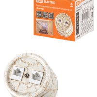 Розетка ТФ двойная RJ11 мраморная «Болонь» TDM