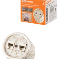 Розетка ПК двойная RJ45 мраморная «Болонь» TDM