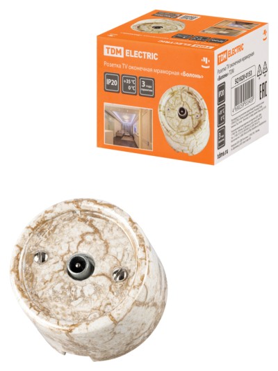 Розетка ТВ оконечнаямраморная «Болонь» TDM